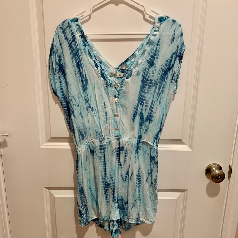 Lani Lau Blue Tie Dye Romper